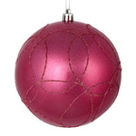 Vickerman N182645D 6" Mauve Candy Ornament With Circle Glitter Pattern 3 Per Bag