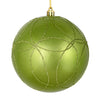 Vickerman N182554D 4.75" Celadon Candy Ornament With Circle Glitter Pattern 4 Per Bag
