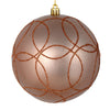 Vickerman N182658D 6" Rose Gold Candy Ornament With Circle Glitter Pattern 3 Per Bag