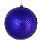Vickerman N182666D 6" Purple Candy Ornament With Circle Glitter Pattern 3 Per Bag