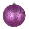 Vickerman N182669D 6" Orchid Candy Ornament With Circle Glitter Pattern 3 Per Bag