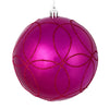 Vickerman N182670D 6" Fuchsia Candy Ornament With Circle Glitter Pattern 3 Per Bag