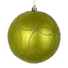 Vickerman N182673D 6" Lime Candy Ornament With Circle Glitter Pattern 3 Per Bag