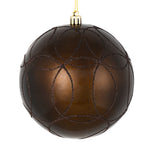 Vickerman N182575D 4.75" Chocolate Candy Ornament With Circle Glitter Pattern 4 Per Bag