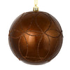 Vickerman N182576D 4.75" Mocha Candy Ornament With Circle Glitter Pattern 4 Per Bag