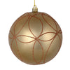 Vickerman N182580D 4.75" Café Latte Candy Ornament With Circle Glitter Pattern 4 Per Bag