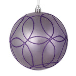 Vickerman N182686D 6" Lavender Candy Ornament With Circle Glitter Pattern 3 Per Bag