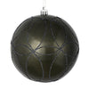 Vickerman N182687D 6" Pewter Candy Ornament With Circle Glitter Pattern 3 Per Bag