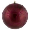 Vickerman N182621D 6" Berry Red Candy Ornament With Circle Glitter Pattern 3 Per Bag