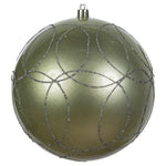 Vickerman N182625D 6" Limestone Candy Ornament With Circle Glitter Pattern 3 Per Bag