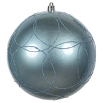 Vickerman N182629D 6" Periwinkle Candy Ornament With Circle Glitter Pattern 3 Per Bag