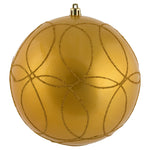 Vickerman N182637D 6" Honey Gold Candy Ornament With Circle Glitter Pattern 3 Per Bag