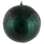 Vickerman N182662D 6" Sea Blue Candy Ornament With Circle Glitter Pattern 3 Per Bag