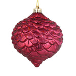 Vickerman N183821D 6" Berry Red Glitter Pinecone Christmas Ornament 6 Per Bag