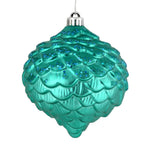 Vickerman N183842D 6" Teal Glitter Pinecone Christmas Ornament 6 Per Bag