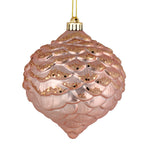 Vickerman N183858D 6" Rose Gold Glitter Pinecone Christmas Ornament 6 Per Bag
