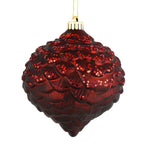 Vickerman N183865D 6" Burgundy Glitter Pinecone Christmas Ornament 6 Per Bag