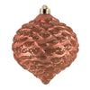 Vickerman N183871D 6" Coral Glitter Pinecone Christmas Ornament 6 Per Bag