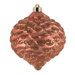 Vickerman N183871D 6" Coral Glitter Pinecone Christmas Ornament 6 Per Bag