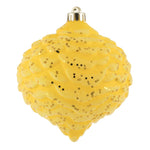 Vickerman N183878D 6" Yellow Glitter Pinecone Christmas Ornament 6 Per Bag