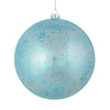 Vickerman N184332 6" Baby Blue Glitter Clear Ball 4 Per Bag