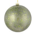 Vickerman N184364 6" Moss Green Glitter Clear Ball