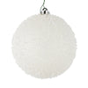 Vickerman N185311 6" White Ice Ball Ornament 4 Per Bag