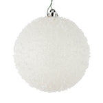 Vickerman N185411 8" White Ice Ball Ornament 2 Per Bag