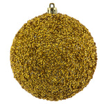 Vickerman N185608D 4" Gold Beaded Ball Ornament 6 Per Bag