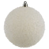Vickerman N185611D 4" White Beaded Ball Ornament 6 Per Bag