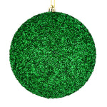 Vickerman N185804D 6" Green Beaded Ball Ornament 4 Per Bag