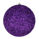 Vickerman N185626D 4" Plum Beaded Ball Ornament 6 Per Bag