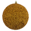 Vickerman N185837D 6" Honey Gold Beaded Ball Ornament 4 Per Bag