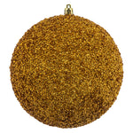 Vickerman N185837D 6" Honey Gold Beaded Ball Ornament 4 Per Bag
