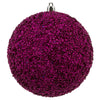 Vickerman N185870D 6" Fuchsia Beaded Ball Ornament 4 Per Bag