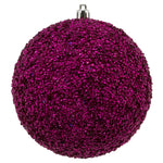Vickerman N185870D 6" Fuchsia Beaded Ball Ornament 4 Per Bag