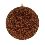 Vickerman N185776D 4.75" Mocha Beaded Ball Ornament 6 Per Bag