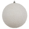 Vickerman N185911D 8" White Beaded Ball Ornament 2 Per Bag