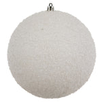 Vickerman N185911D 8" White Beaded Ball Ornament 2 Per Bag