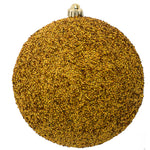 Vickerman N185937D 8" Honey Gold Beaded Ball Ornament 2 Per Bag