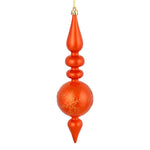 Vickerman N186718D 10 By 2.4" Burnished Orange Candy Glitter Snowflake Finial 4/Bag