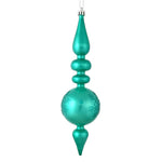 Vickerman N186742D 10 By 2.4" Teal Candy Glitter Snowflake Finial 4/Bag