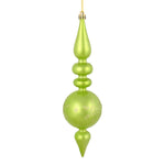Vickerman N186754D 10 By 2.4" Celadon Candy Glitter Snowflake Finial 4/Bag