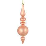 Vickerman N186758D 10 By 2.4" Rose Gold Candy Glitter Snowflake Finial 4/Bag