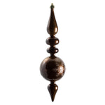 Vickerman N186775D 10 By 2.4" Chocolate Candy Glitter Snowflake Finial 4/Bag