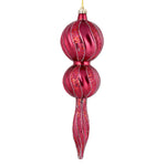 Vickerman N186921D 16.5" Berry Red Candy Glitter Finial