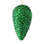Vickerman N187224D 7" Emerald Matte Glitter Pinecone Christmas Ornament 4 Per Pack