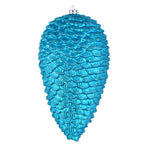 Vickerman N187212D 7" Turquoise Matte Glitter Pinecone Christmas Ornament 4 Per Pack