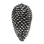 Vickerman N187317D 10" Black/White Matte Glitter Pinecone Christmas Ornament Pack Of 2