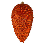 Vickerman N187218D 7" Burnished Orange Matte Glitter Pinecone Christmas Ornament 4 Per Pack